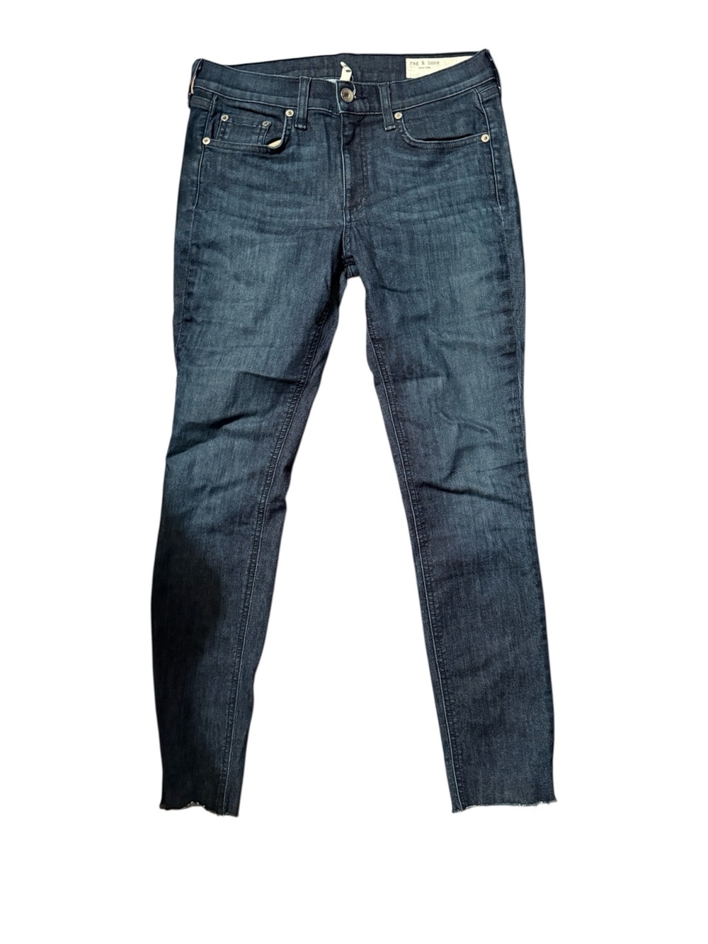 Rag & Bone ankle skinny Dark Blue Slim Fit Jeans, raw hem, size 28